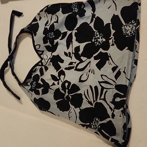 Extra large bathing suit top blue and black. Tankini